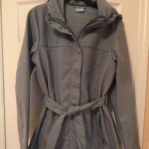 Columbia Belted Lined Jacket Gray Women's Size XL